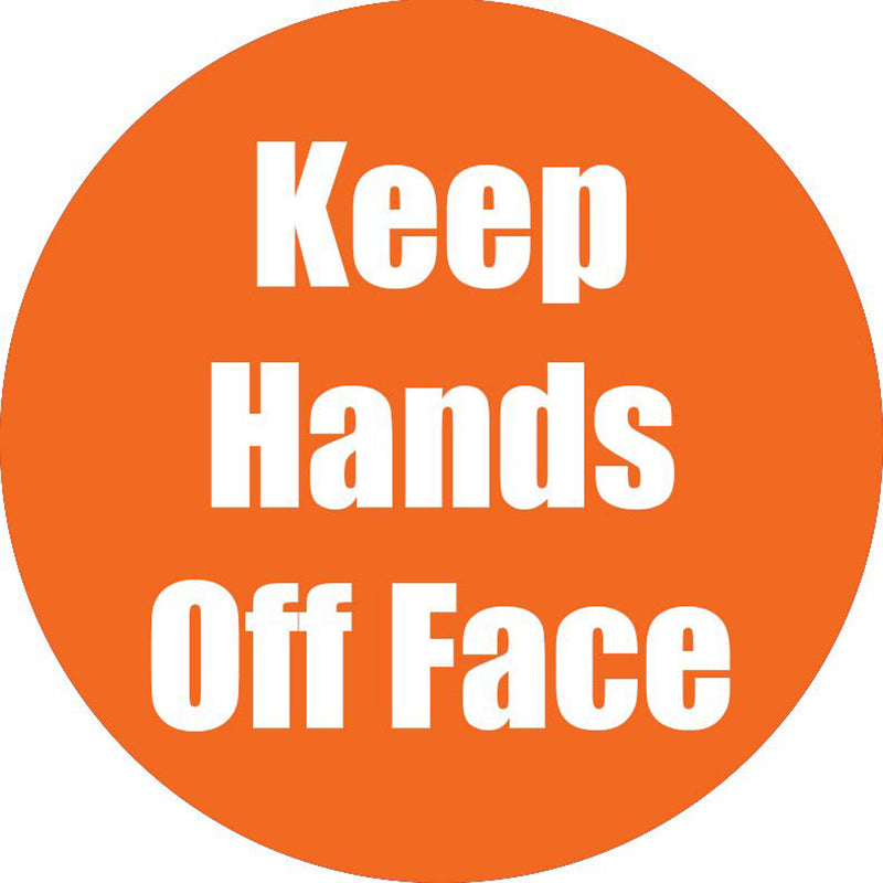 Keep Hands Off Face Orange Antislip Floor Sticker 5pk