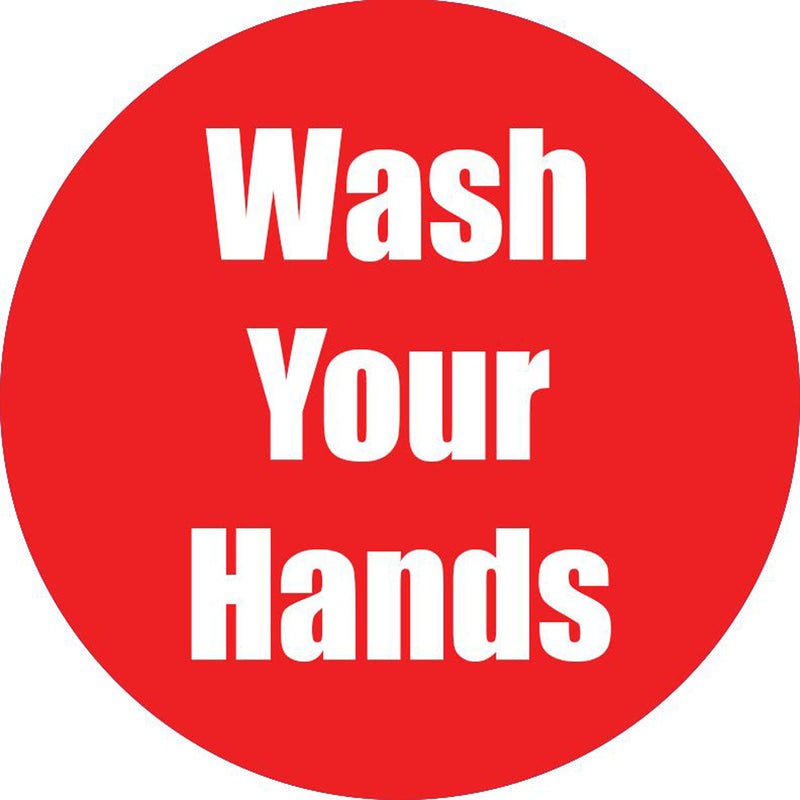 Wash Your Hands Red Anti-slip Floor Sticker 5pk