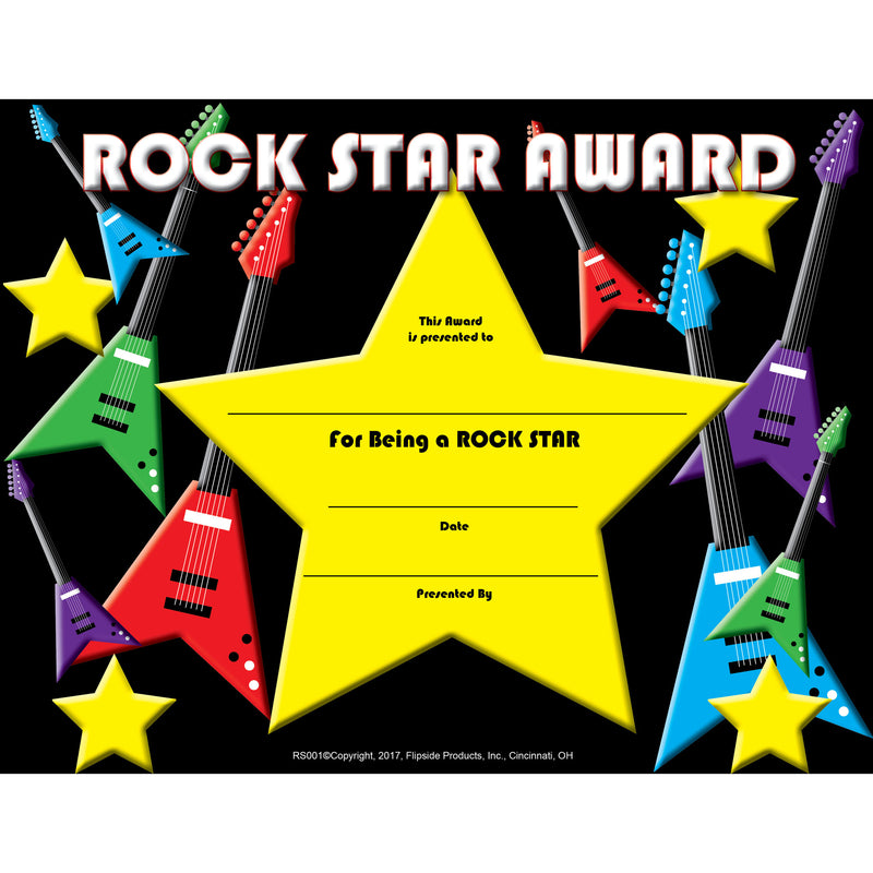 (3 Pk) Rock Star Certificate