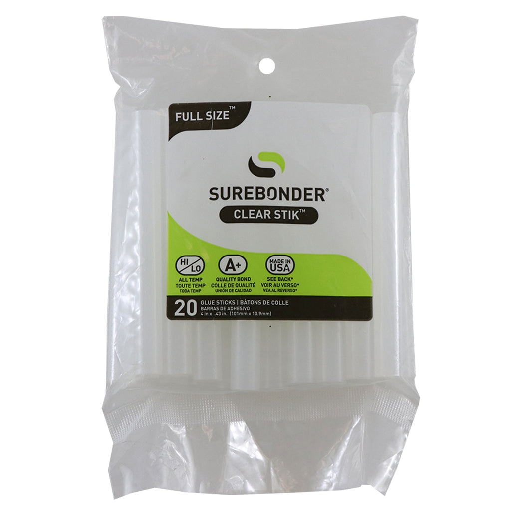 Full Clear Hot Glue Stick 20 Pk Size 4 Dual Temperature