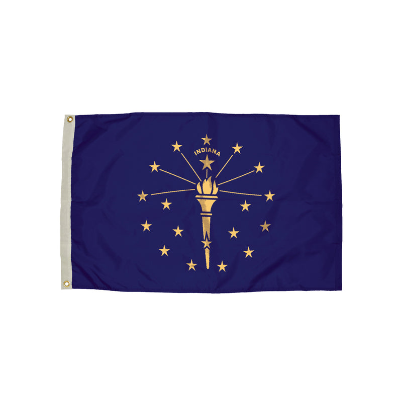 3x5 Nylon Indiana Flag Heading & Grommets