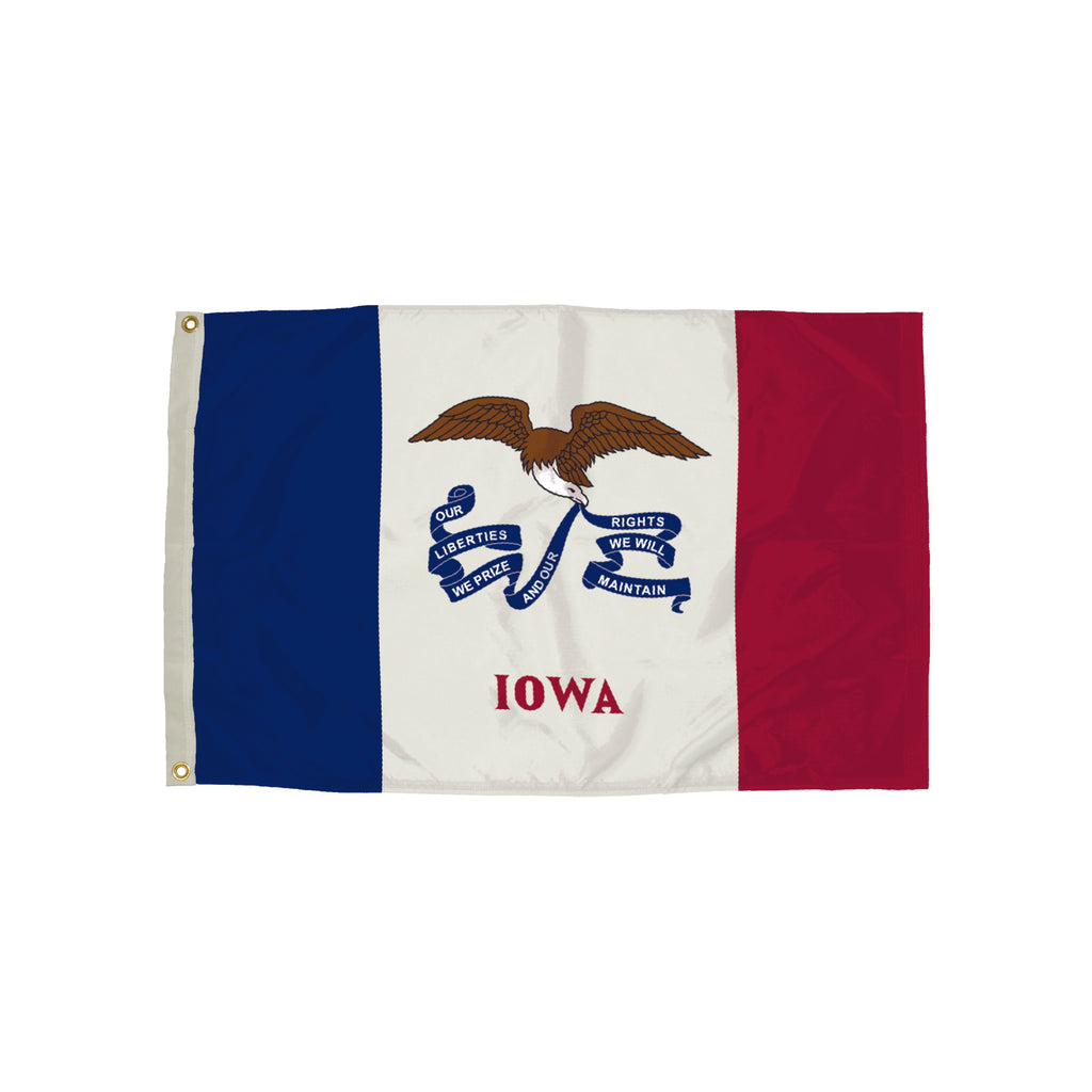 3x5 Nylon Iowa Flag Heading & Grommets