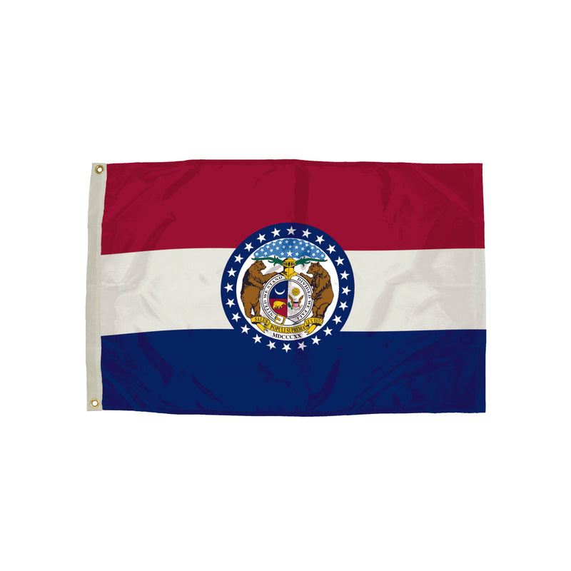 3x5 Nylon Missouri Flag Heading & Grommets