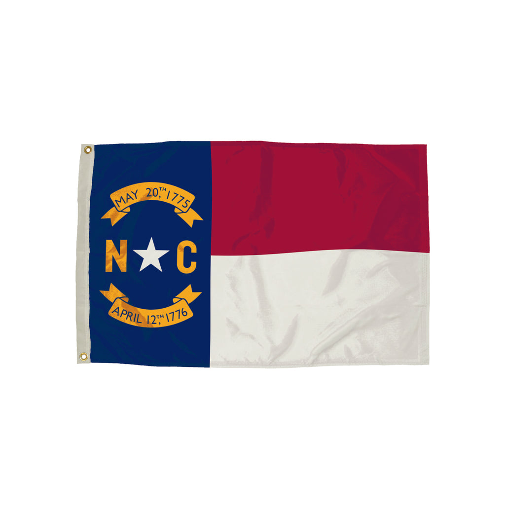 3x5 Nylon North Carolina Flag Heading & Grommets