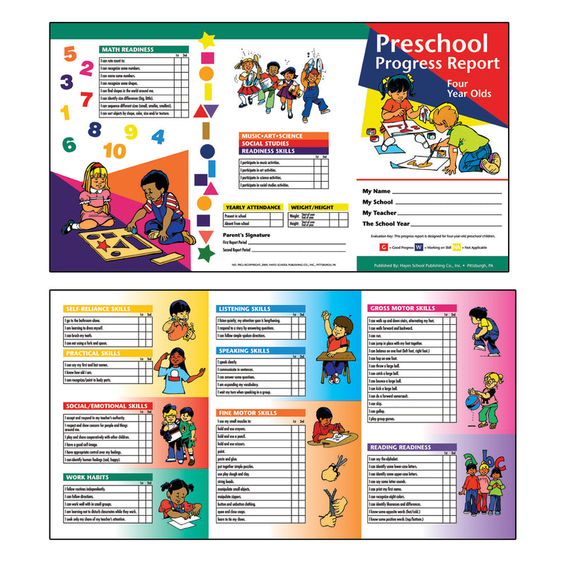 (6 Pk) Preschool Progress Report 10 Per Pk Age 4