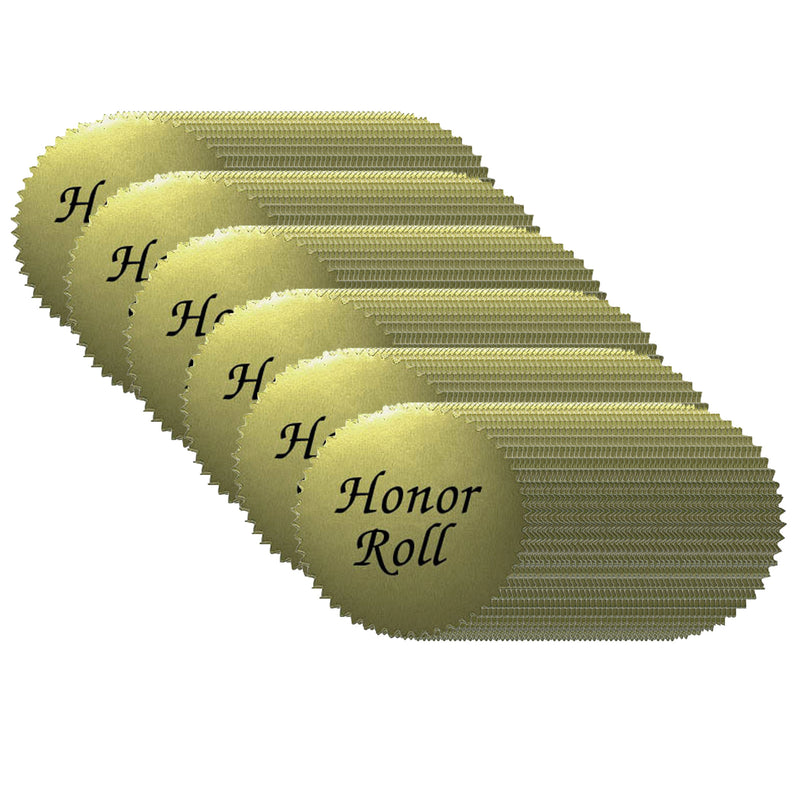 (6 Pk) Stickers Gold Honor Roll 2in Diameter 50 Per Pk