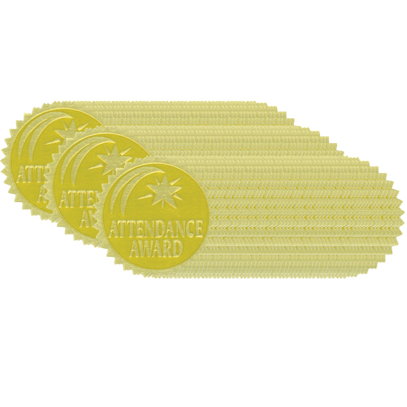 (3 Pk) Gold Foil Embossed Seals Attendance Award