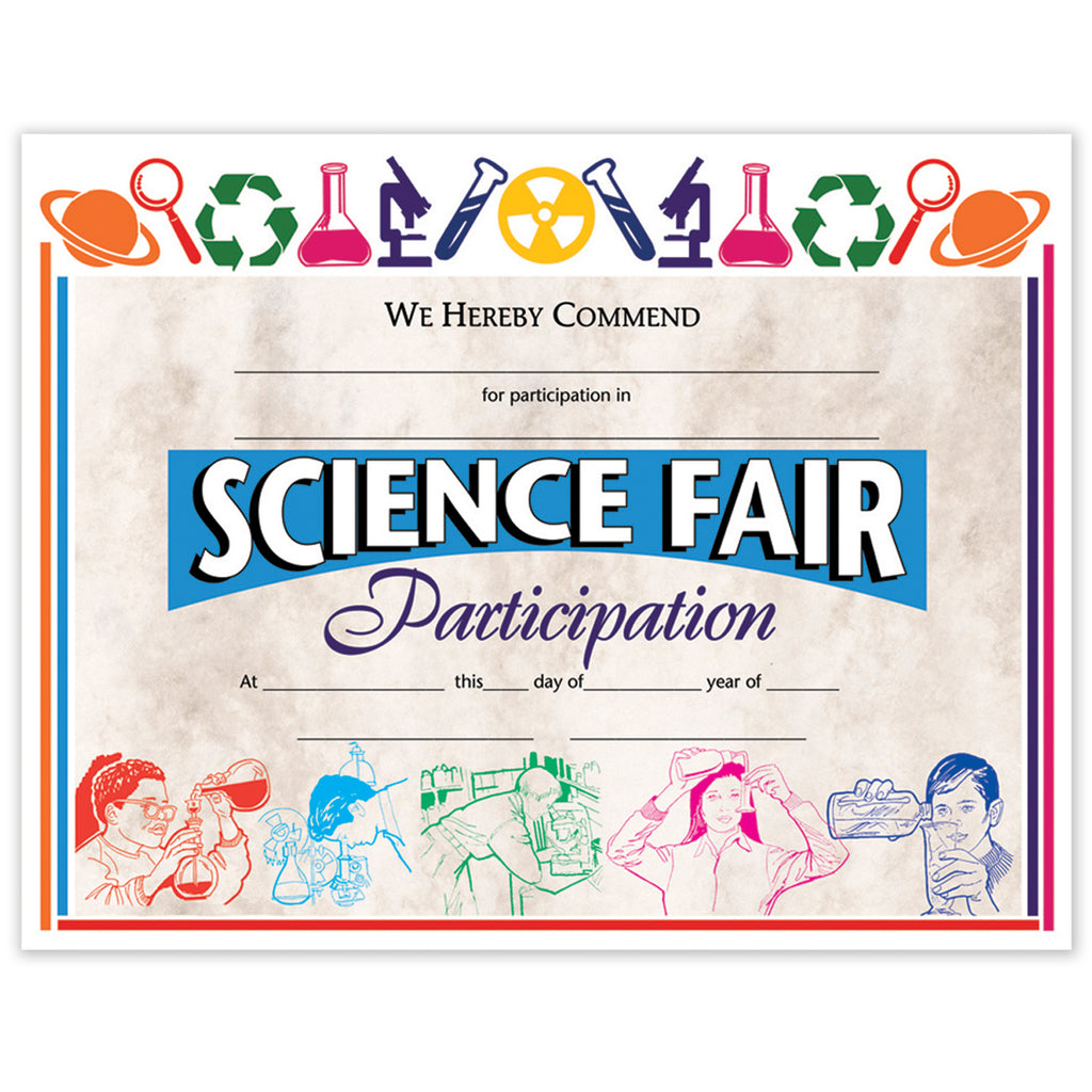 (3 Pk) Certificates Science Fair 8.5x11 30 Per Pk