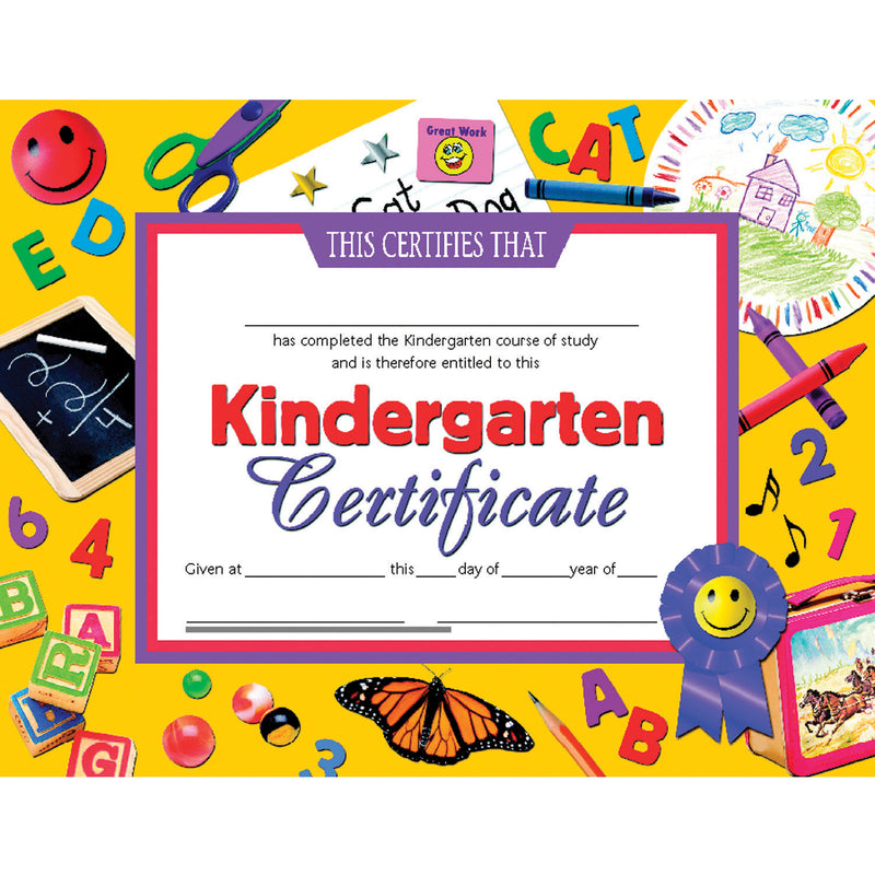 (3 Pk) Certificates Kindergarten Inkjet Laser 8.5x11 30 Per Pk