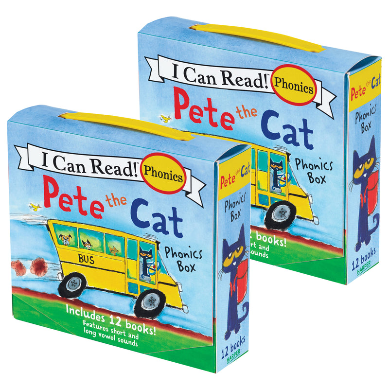 I Can Read!™ Pete the Cat Phonics Box, 12 Books Per Set, 2 Sets