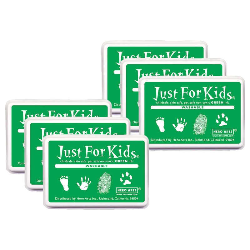 (6 Ea) Just For Kids Washable Green