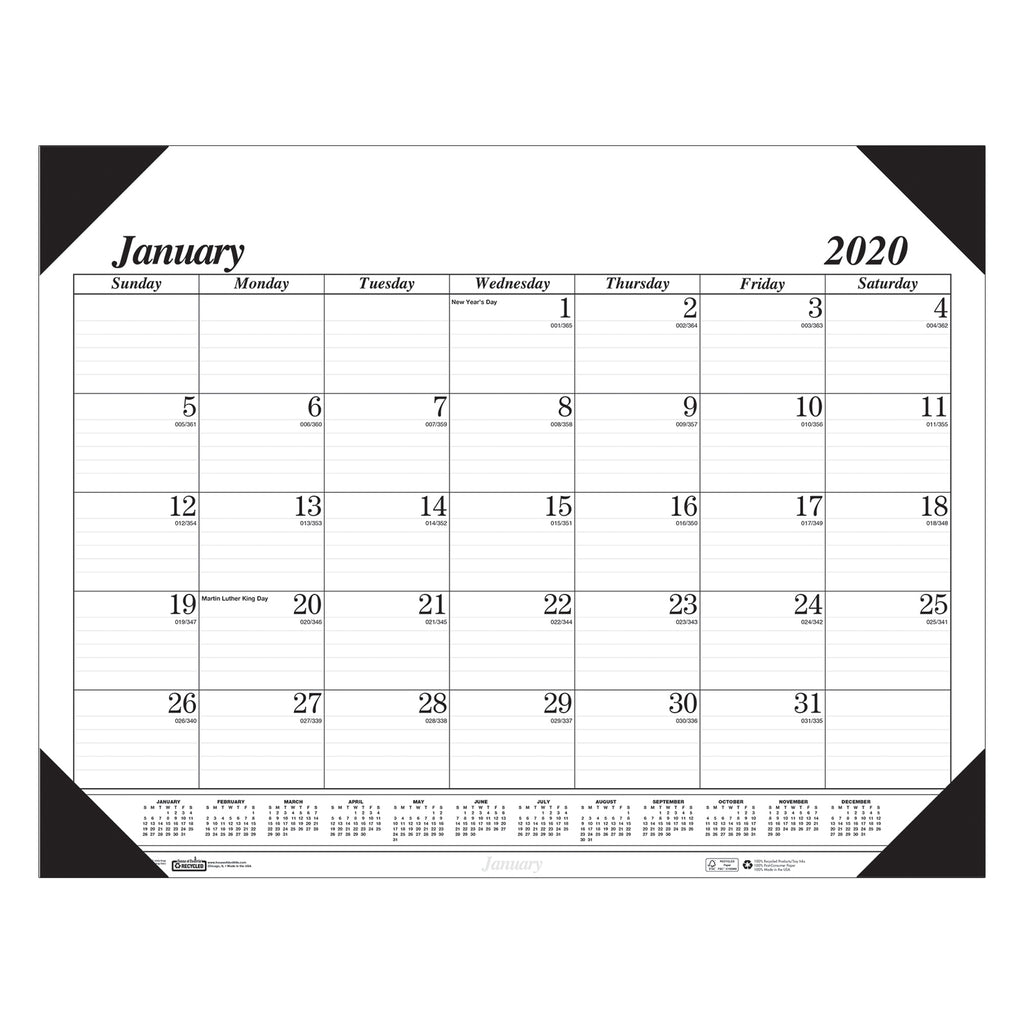 (3 Ea) Economy Desk Pad 12 Months Jan - Dec