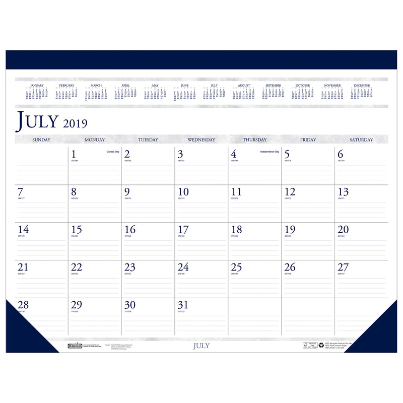 Academic Desk Pad 18-1-2 X 13
