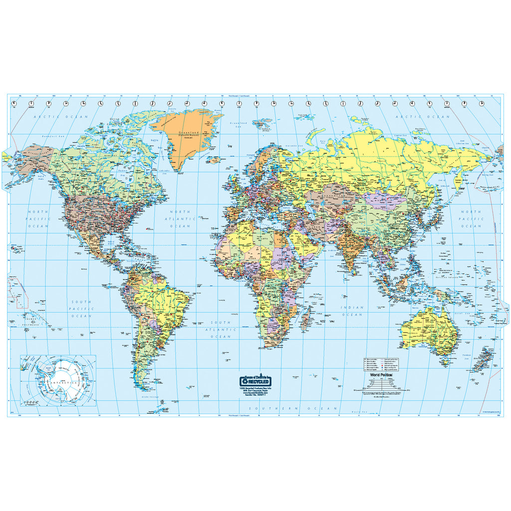 World Laminated Map 38 X 25