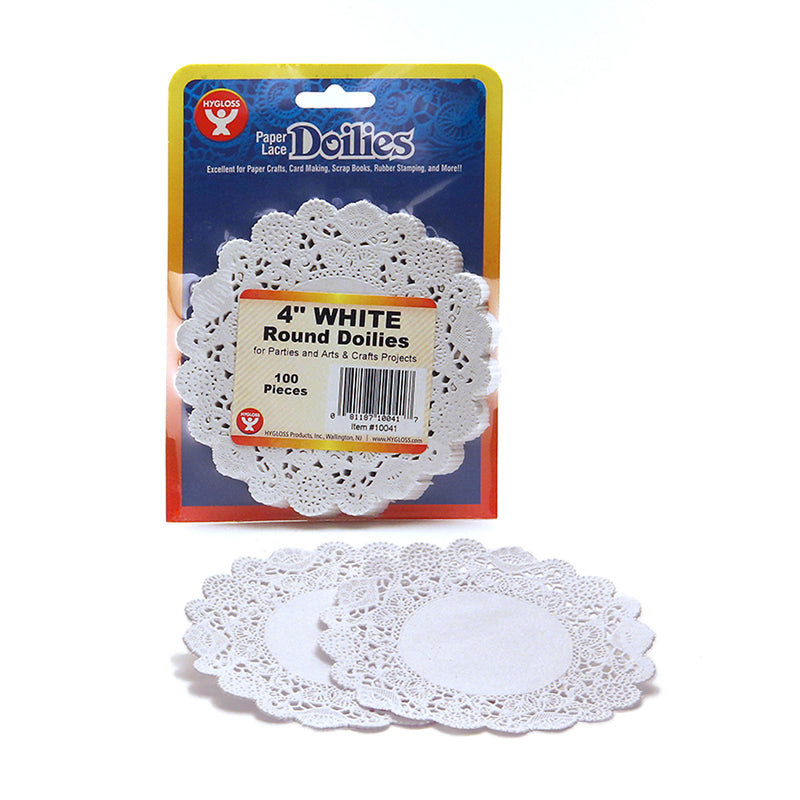 (6 Pk) Doilies 4 White Round 100 Per Pk