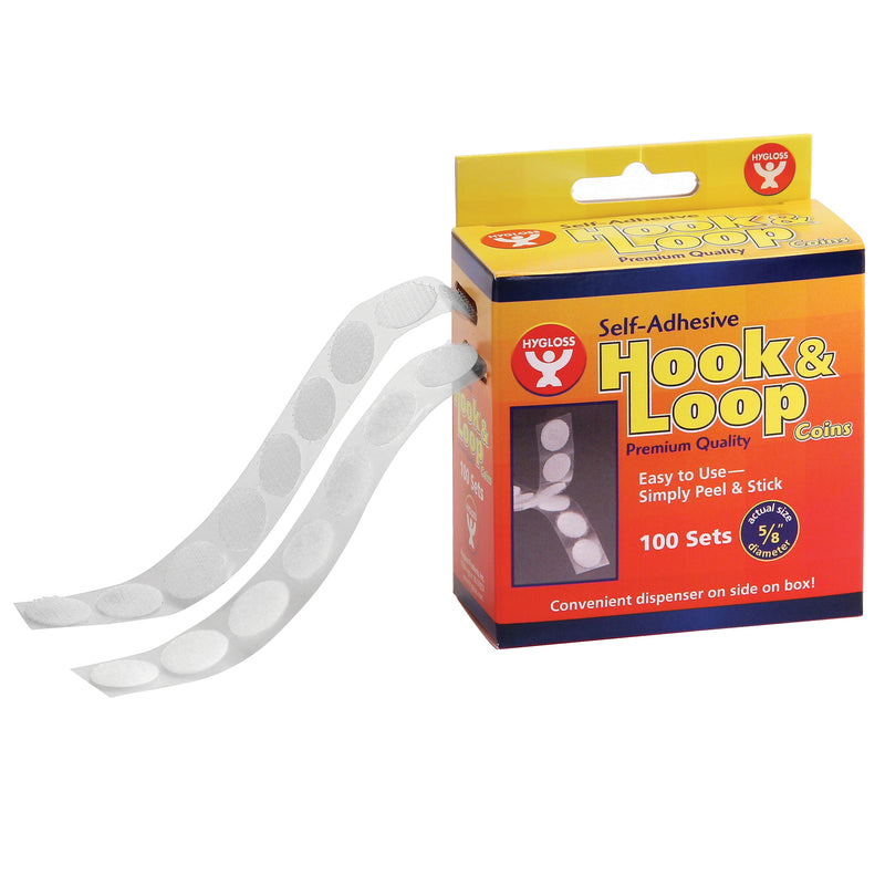 (2 Pk) Hook & Loop Fastener 5-8 Coins 100 Per Pk