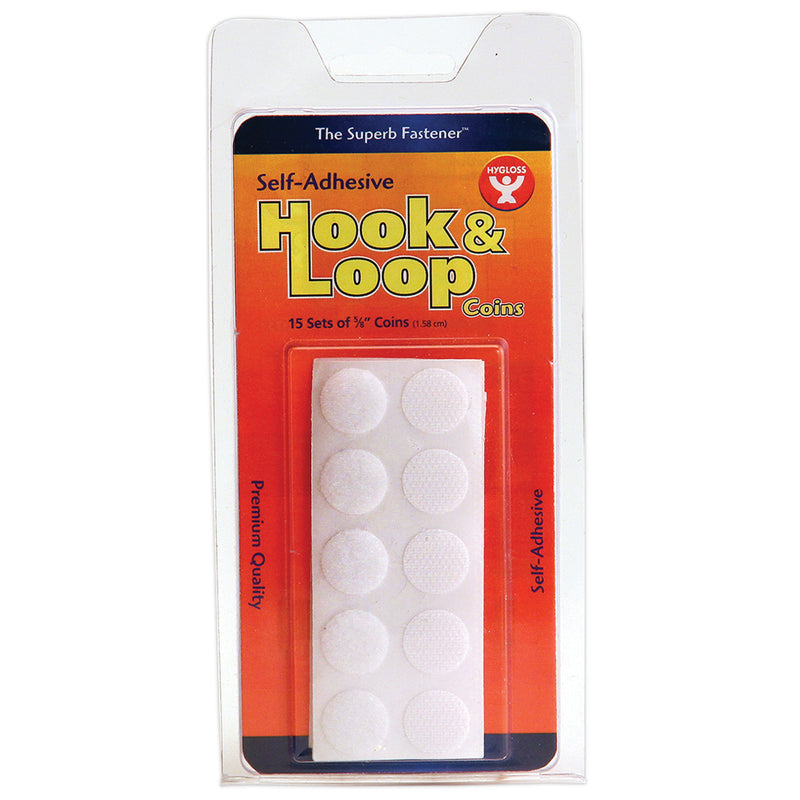 (6 Pk) Hook & Loop Fastener 5-8 Coins 15 Pk