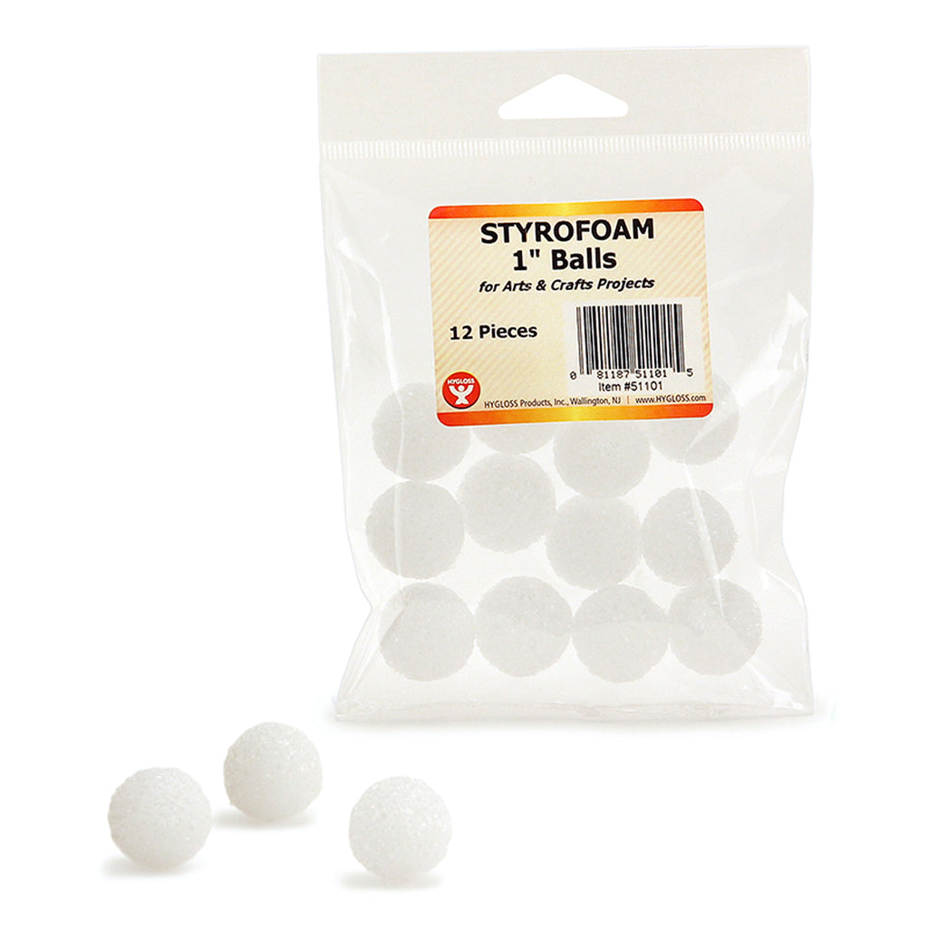 (6 Pk) Styrofoam 1in Balls 12 Per Pk