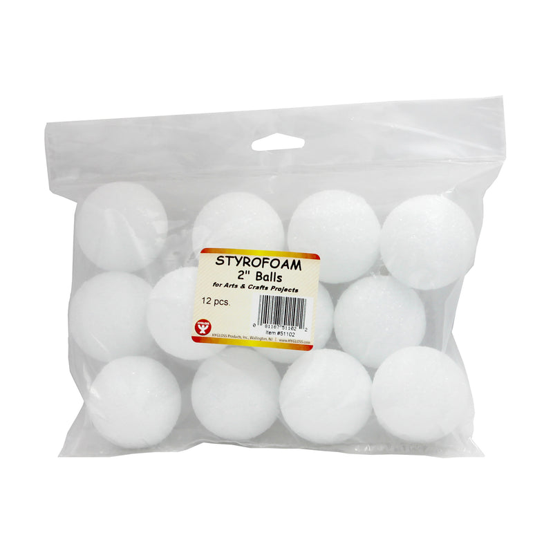 (3 Pk) Styrofoam 2in Balls 12 Per Pk
