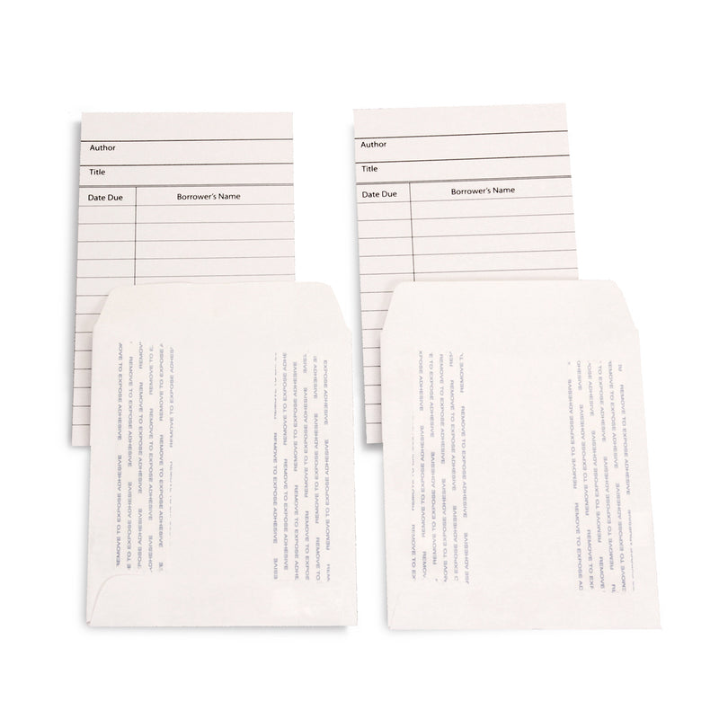Libry Cards & Pockets Self Adhesive White 150pk