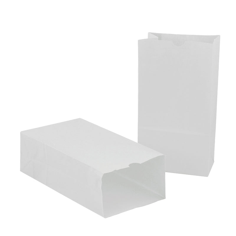 (2 Pk) White Paper Bags Size 6 100 Per Pk