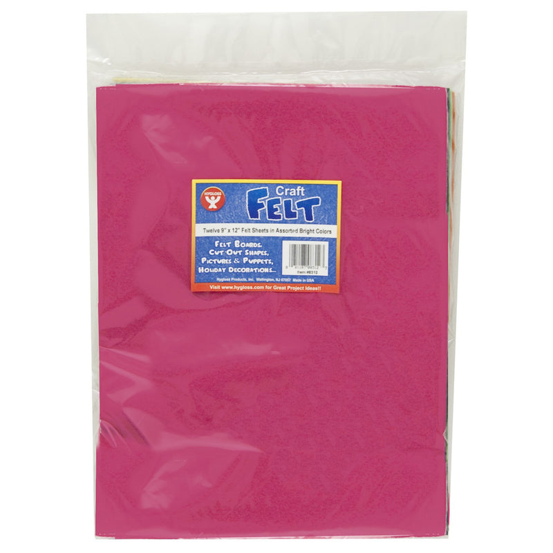 Felt Sheets 12 Shts 9x12 Asstd
