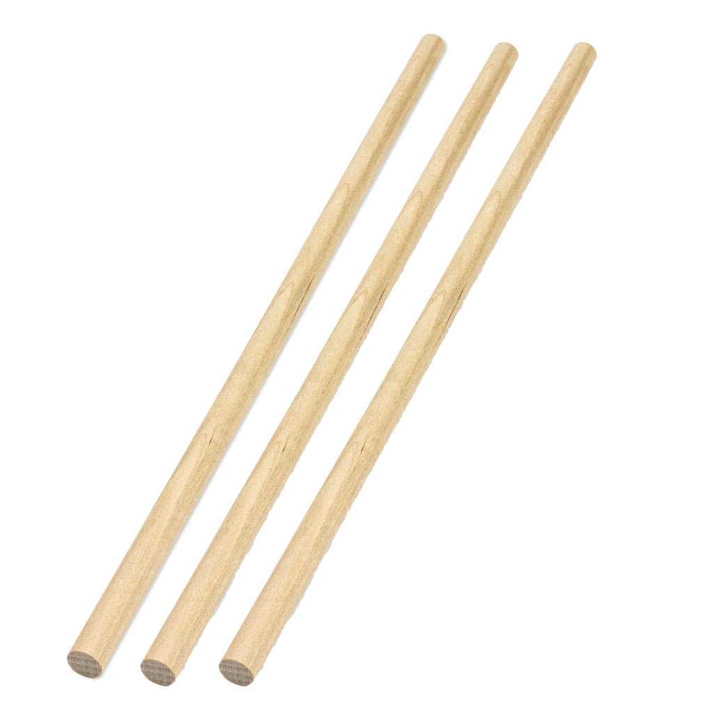 (3 Pk) Wood Dowels 3-8in 25 Pieces