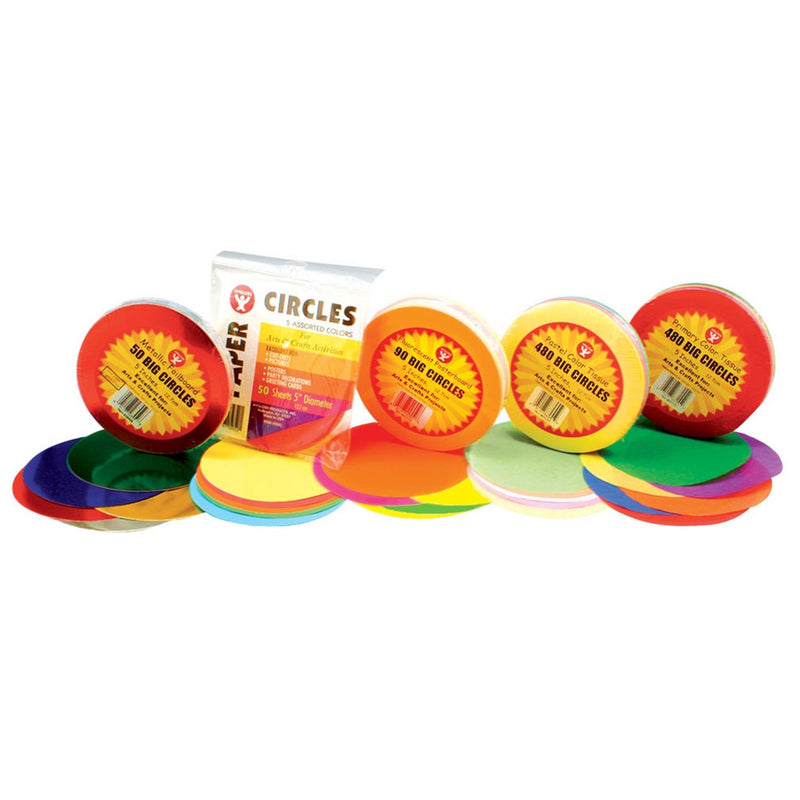 Tissue Paper 480ct 5in Circles Primary Colors