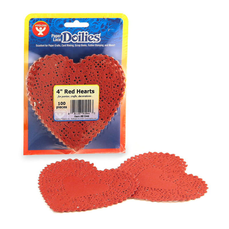 (3 Pk) Doilies 4 Red Heart 100 Per Pk