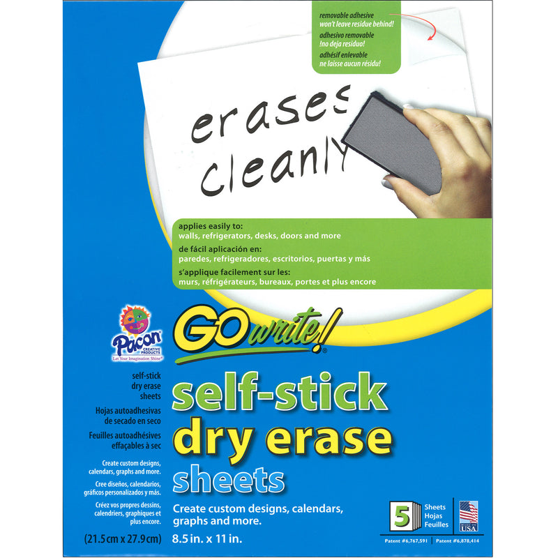 (3 Ea) Dry Erase Sheets Self Stick 8.5x11