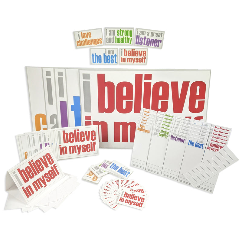 Positivity Ultra Booster Set, Posters, Magnets, Notes, Page Keepers, Note Cards, 150 Pieces