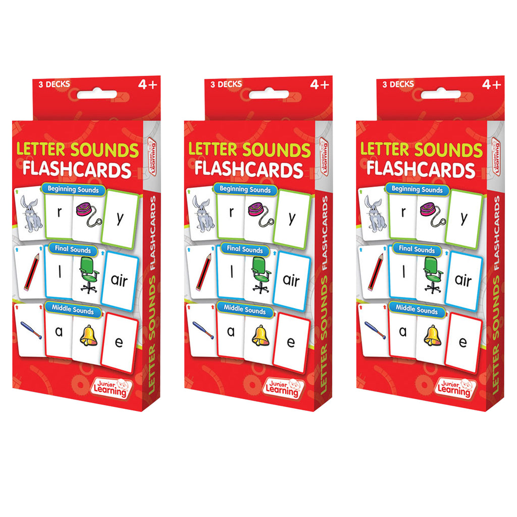 Letter Sound Flashcards, 3 Sets Per Pack, 3 Packs