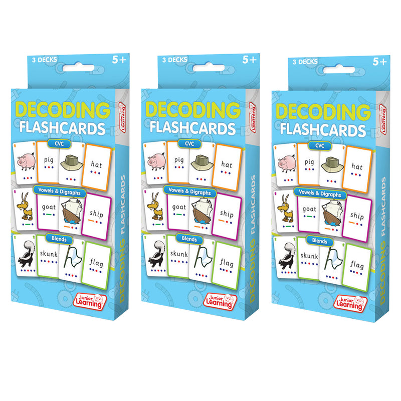 Decoding Flashcards, 3 Sets Per Pack, 3 Packs