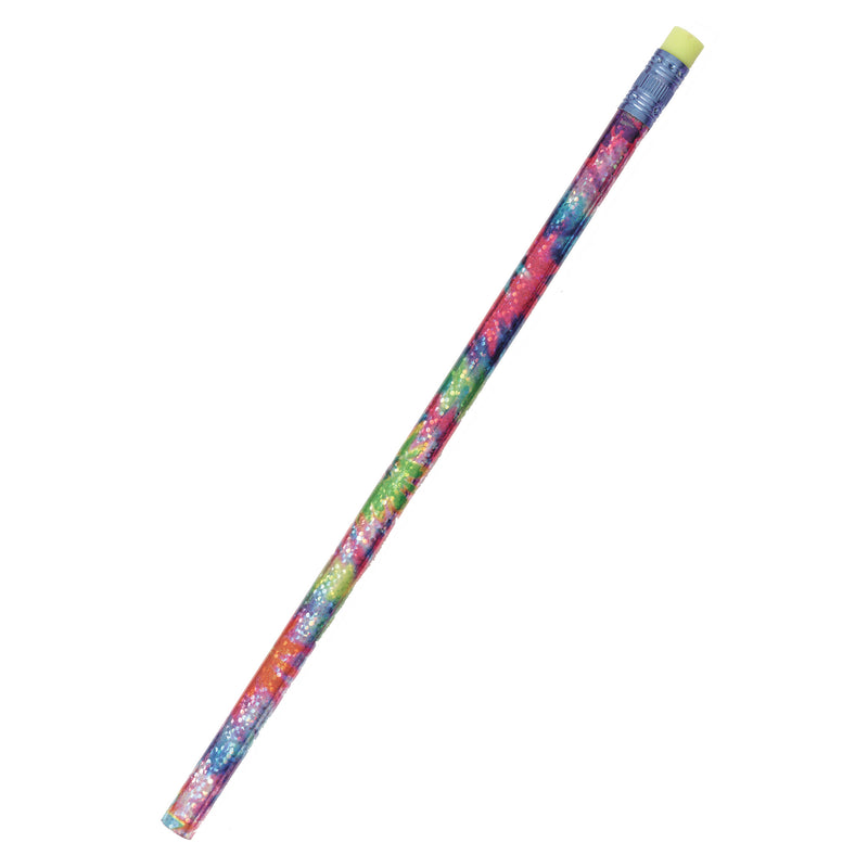 (12 Dz) Decorated Pencils Tie Dye Glitz 1dz Asst