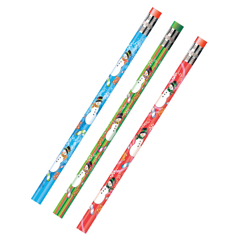 (12 Dz) Decorated Pencils Holiday Snowmen Asst
