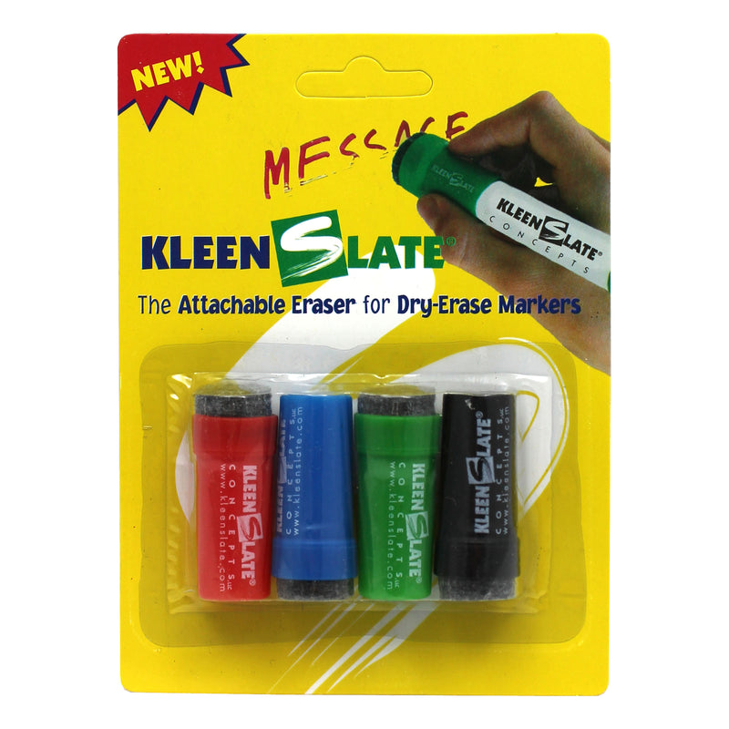 (12 Pk) Attachable Erasers For Dry 4 Per Pk Erase Markers Carded