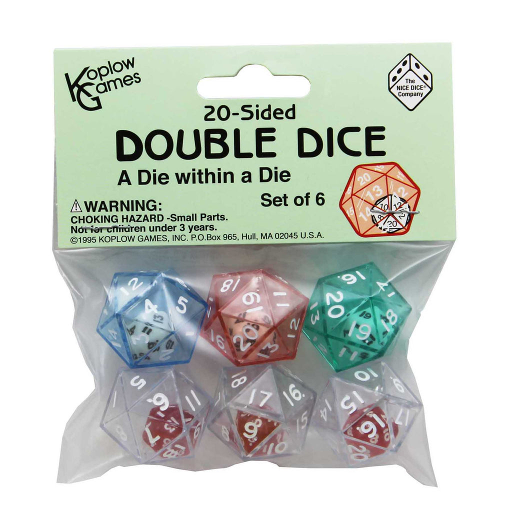 (3 Ea) 20 Sided Double Dice