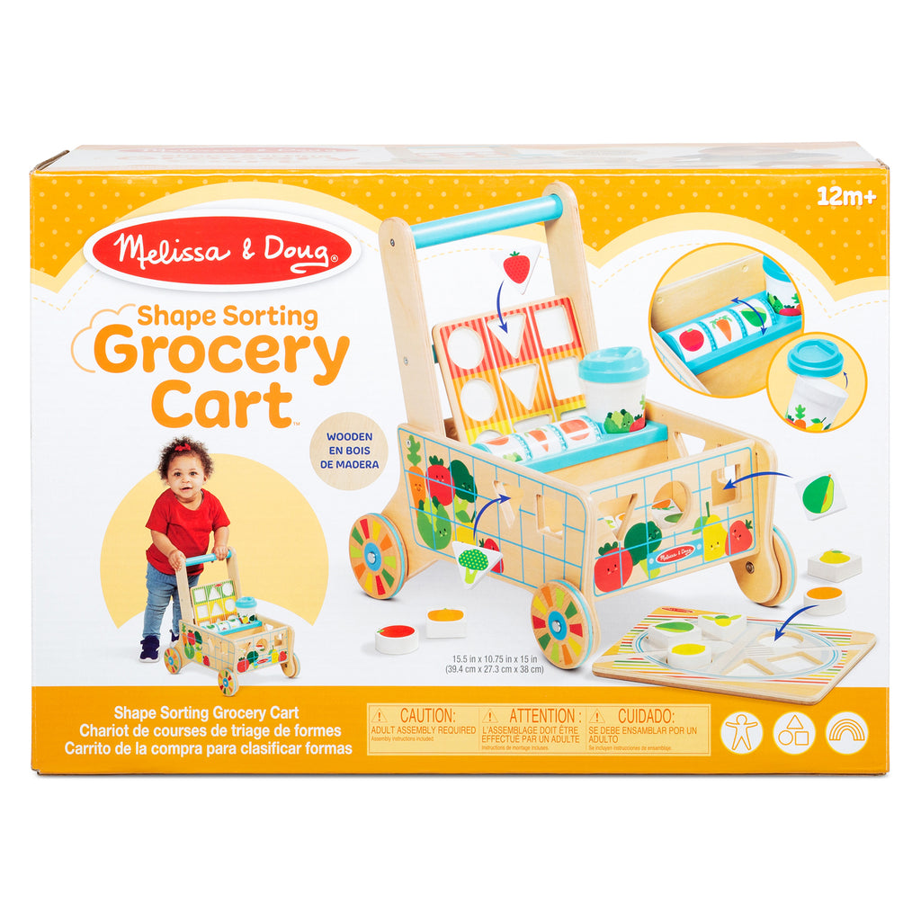 Wooden Shape Sorting Grocery Cart