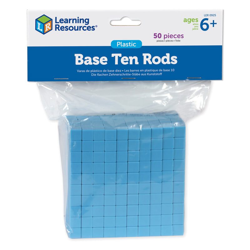 Base Ten Rods Plastic Blue 50 Pk 1x1x10cm