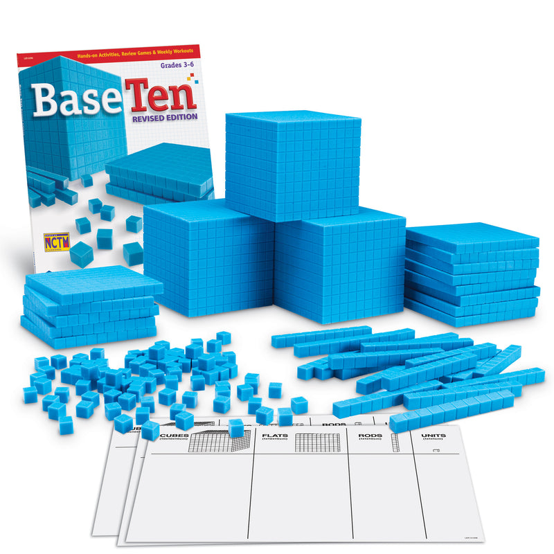 Plastc Base Ten Class Set 600 Units 200 Rods 20 Flats 3 Cubes
