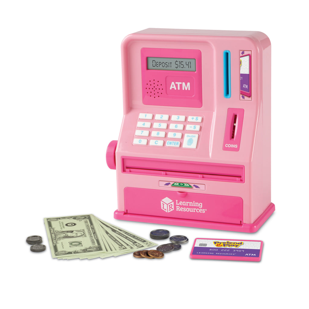 Pretend And Play Atm Bank Pink Teaching