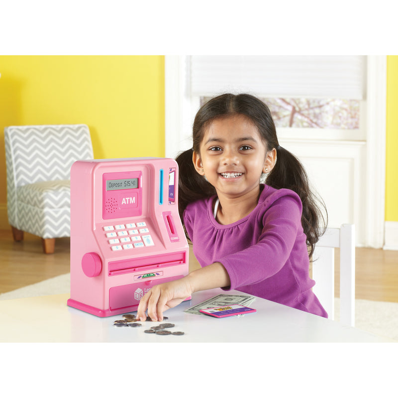 Pretend And Play Atm Bank Pink Teaching