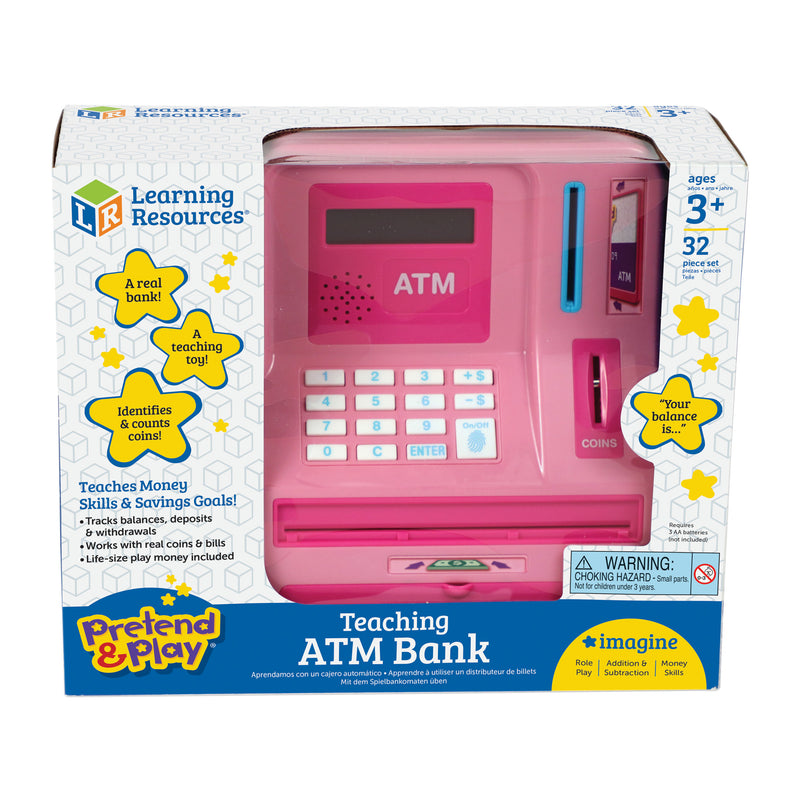 Pretend And Play Atm Bank Pink Teaching