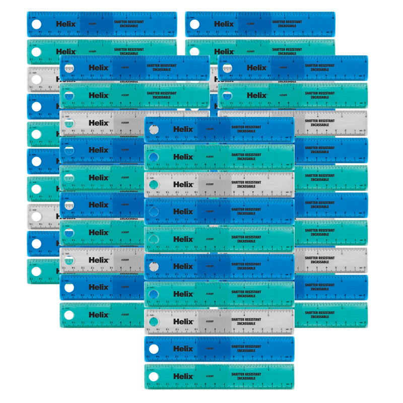 (50 Ea) Shatter Resistant Ruler 6in