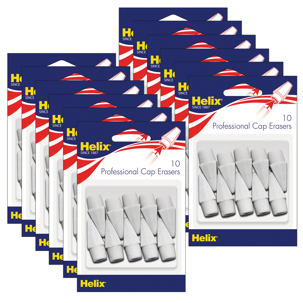 (12 Pk) Professional Pencl Cap Erasers 10pk