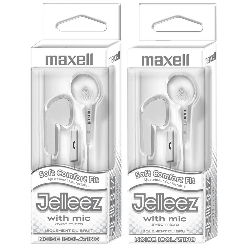 (2 Ea) Jelleez Soft Earbuds With Mic White