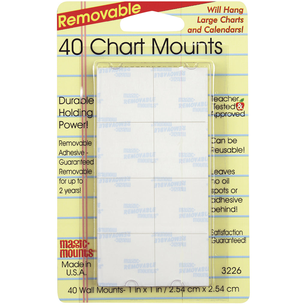 (6 Pk) Magic Mounts Chart Mounts 1x1 40 Per Pk