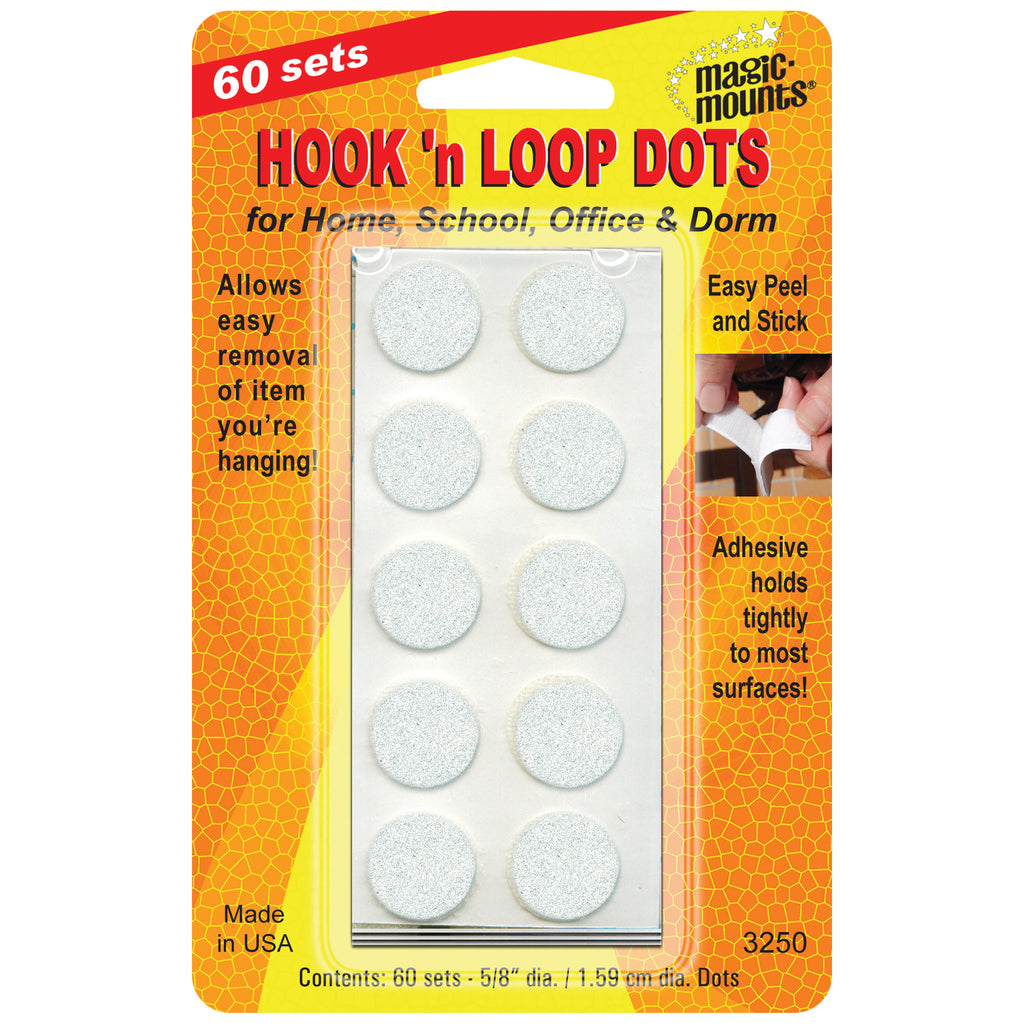 (3 Pk) Hook N Loop 5-8in Dots 60 Per Set