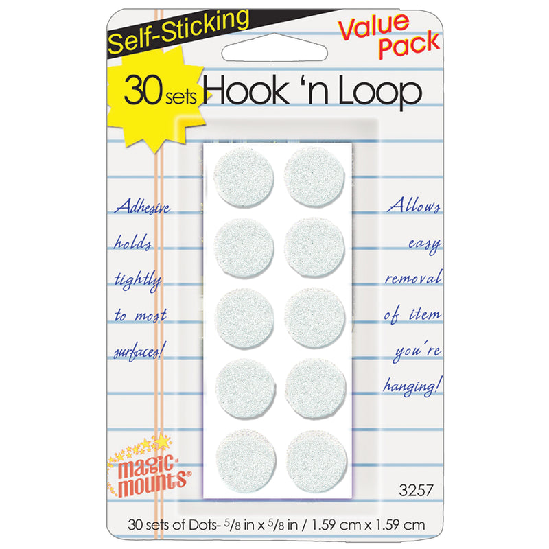Hook N Loop 5-8in Dots 30 Sets