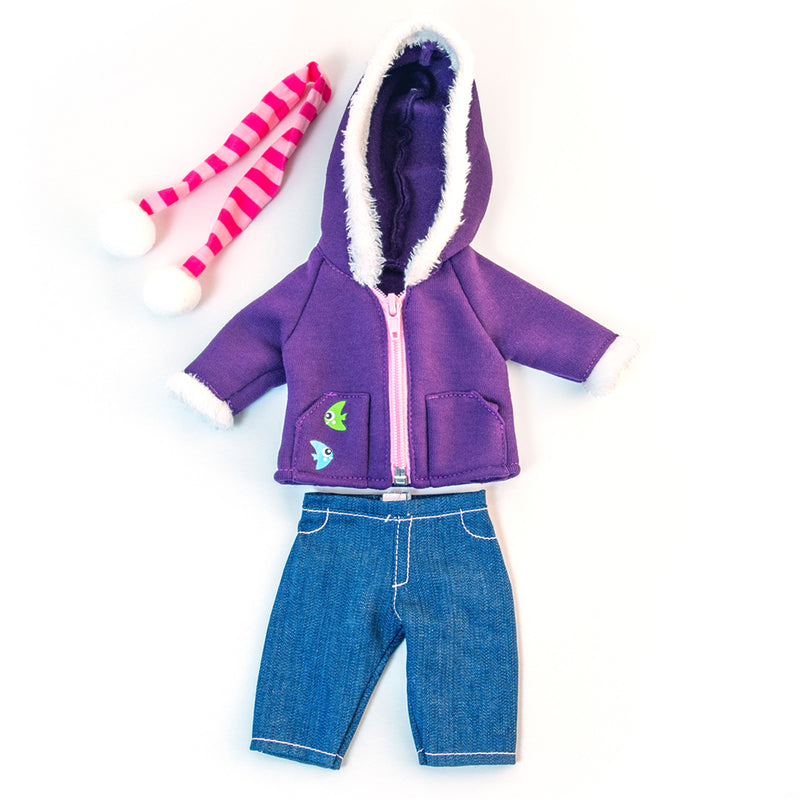 Doll Clothes Cold Weather Purple Fleece Set